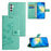 For Samsung Galaxy A15 5G Shockproof Case Imprinted PU Leather Wallet Phone Cover - Cyan - 7