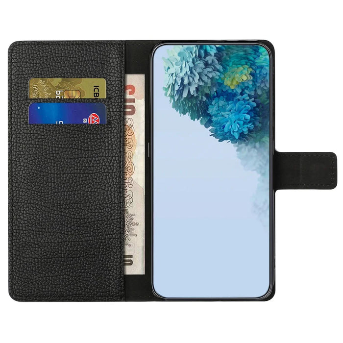 For Samsung Galaxy A15 5G Case Litchi Texture Leather Phone Cover with Wallet - Black - 2