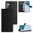 For Samsung Galaxy A15 5G Case Litchi Texture Leather Phone Cover with Wallet - Black - 7