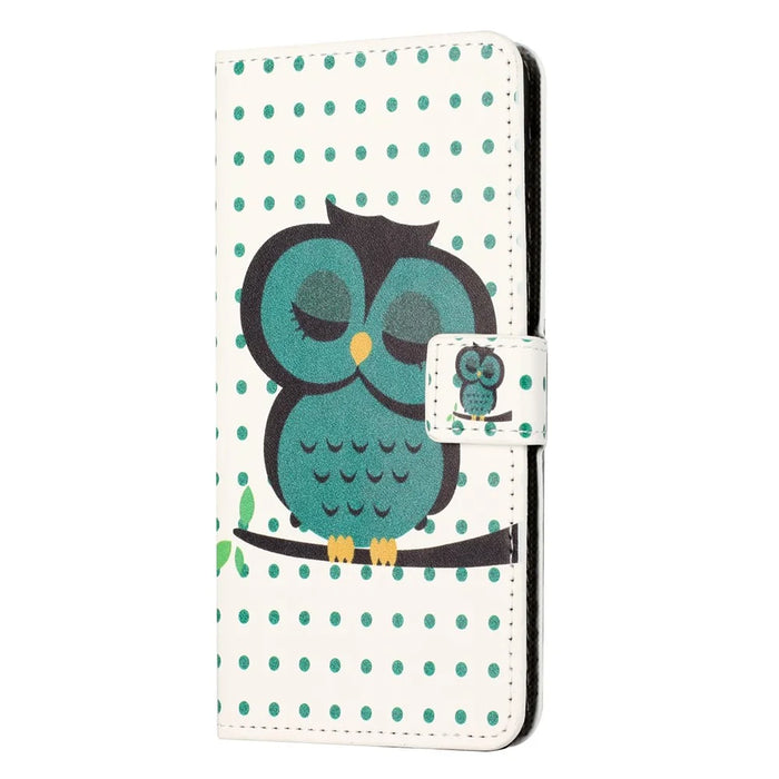 For Samsung Galaxy A15 5G Case with Wallet PU Leather Shockproof Phone Case - Dots / Owl - 4