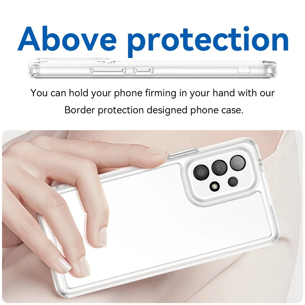 For Samsung Galaxy A53 5G Case TPU+Acrylic Transparent Phone Cover (Big Rear Lens Hole) - 4