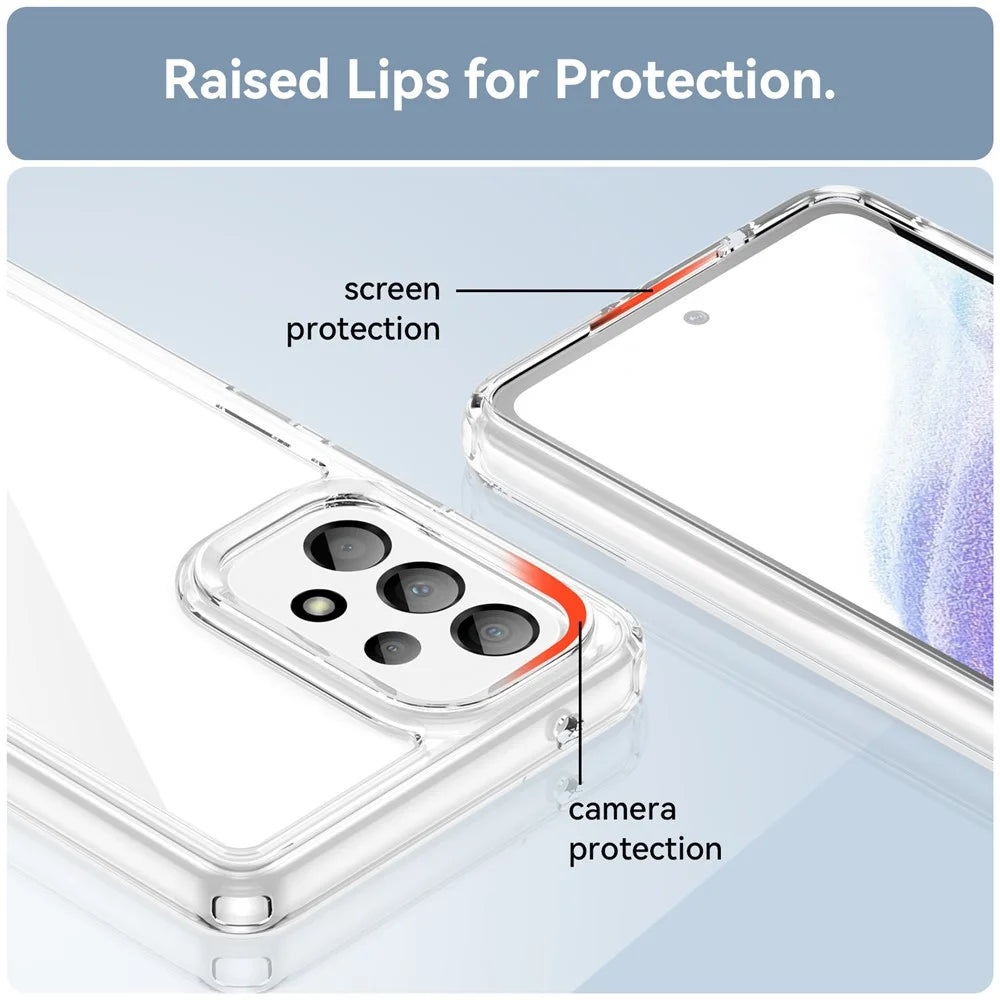 For Samsung Galaxy A53 5G Case TPU+Acrylic Transparent Phone Cover (Big Rear Lens Hole) - 6