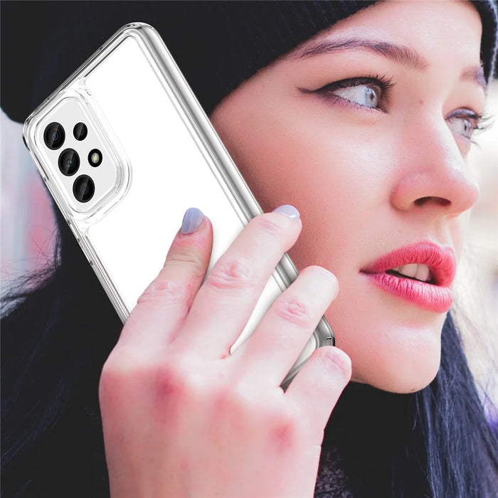 Phone Cover for Samsung Galaxy A33 5G Clear Case with Electroplating Buttons (Big Rear Lens Hole) - 7