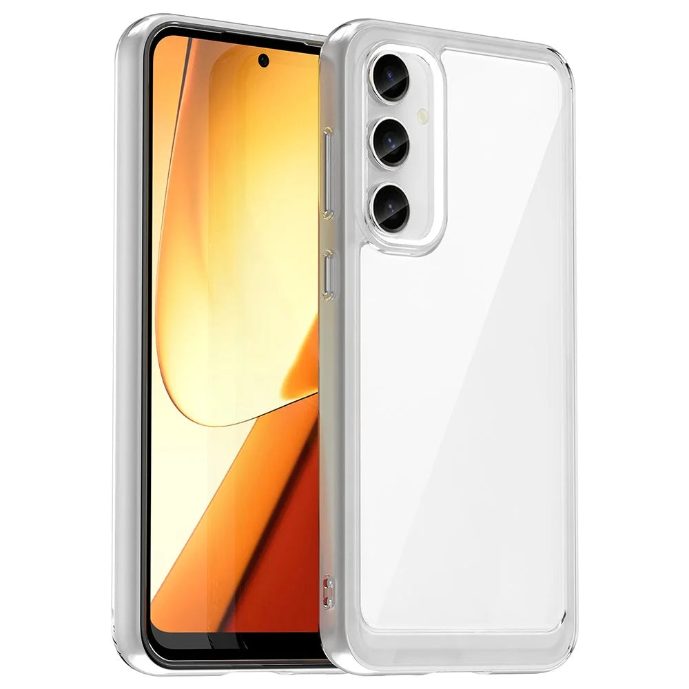For Samsung Galaxy S23 FE Clear Case TPU+Acrylic Protective Phone Cover (Big Rear Lens Hole) - 1