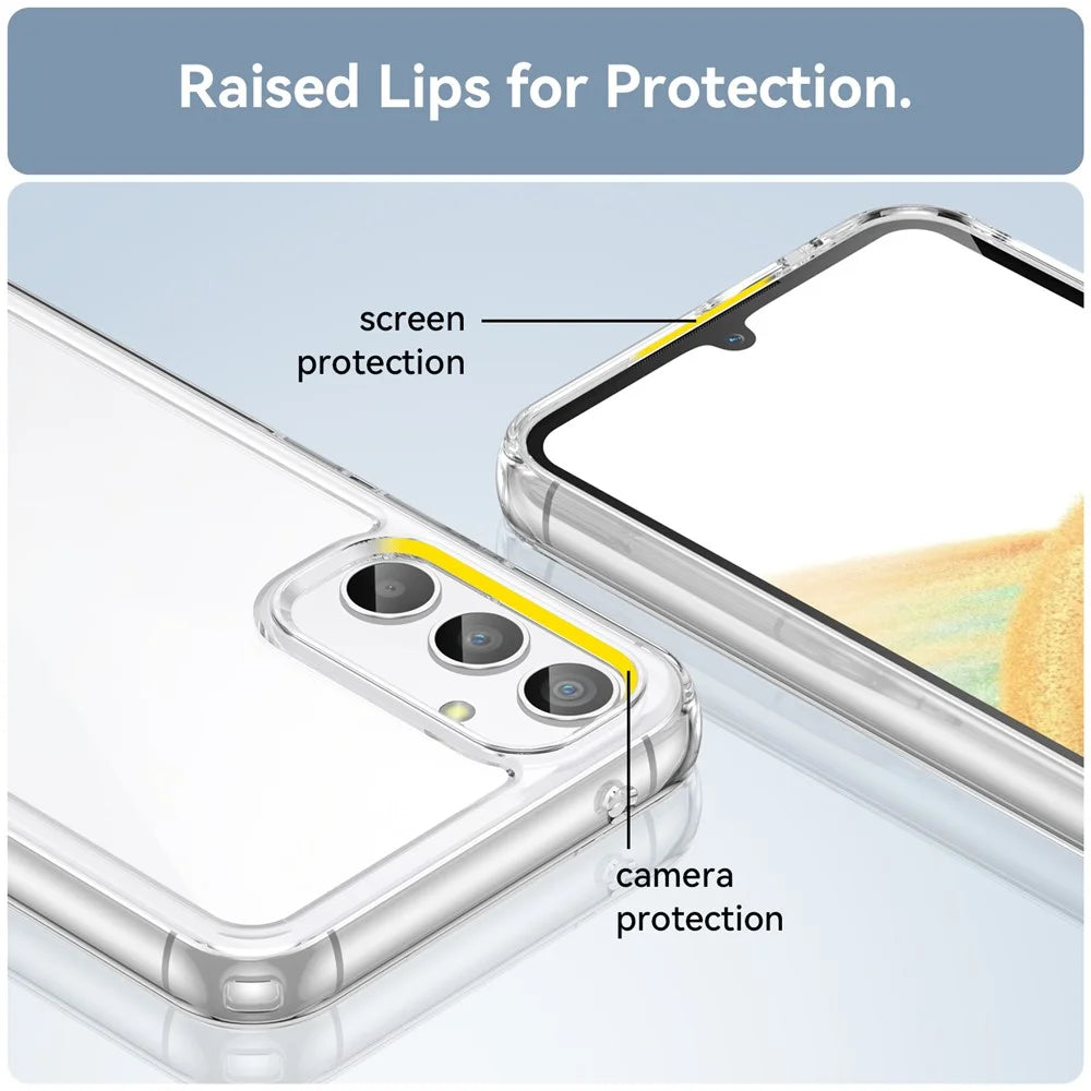 For Samsung Galaxy A34 5G Clear Case Drop-proof Four Corner Phone Cover (Big Rear Lens Hole) - 6