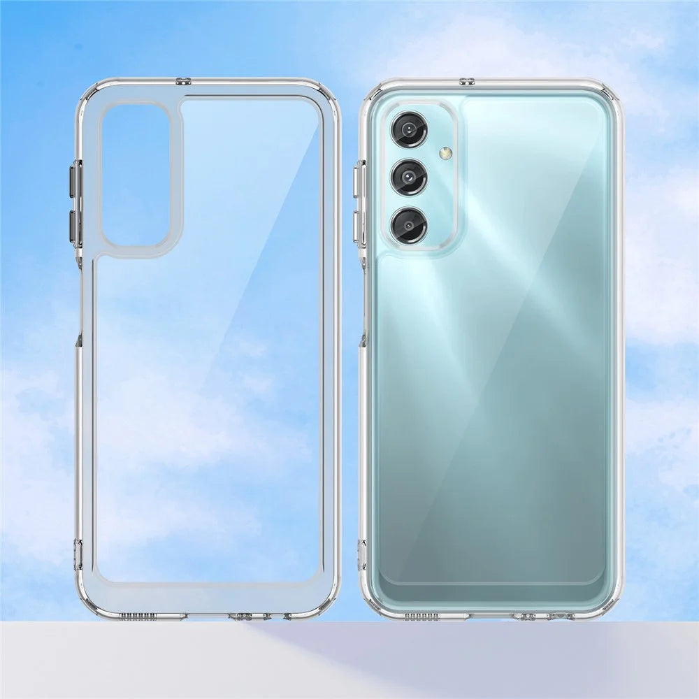 For Samsung Galaxy A24 4G (162.1 x 77.6 x 8.3mm) Clear Phone Case TPU+Acrylic Smartphone Cover (Big Rear Lens Hole) - 2
