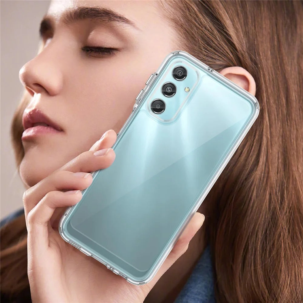 For Samsung Galaxy A24 4G (162.1 x 77.6 x 8.3mm) Clear Phone Case TPU+Acrylic Smartphone Cover (Big Rear Lens Hole) - 7