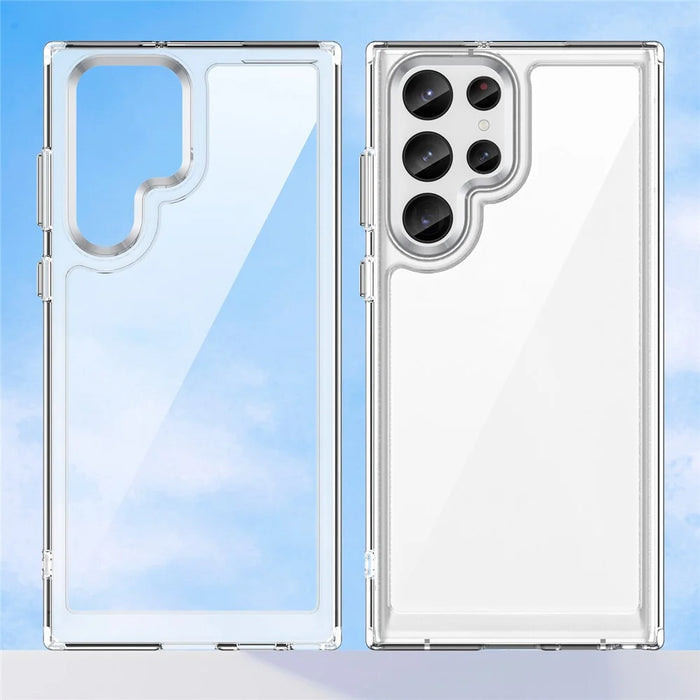 For Samsung Galaxy S22 Ultra 5G Clear Phone Case with Electroplating Buttons (Big Rear Lens Hole) - 2