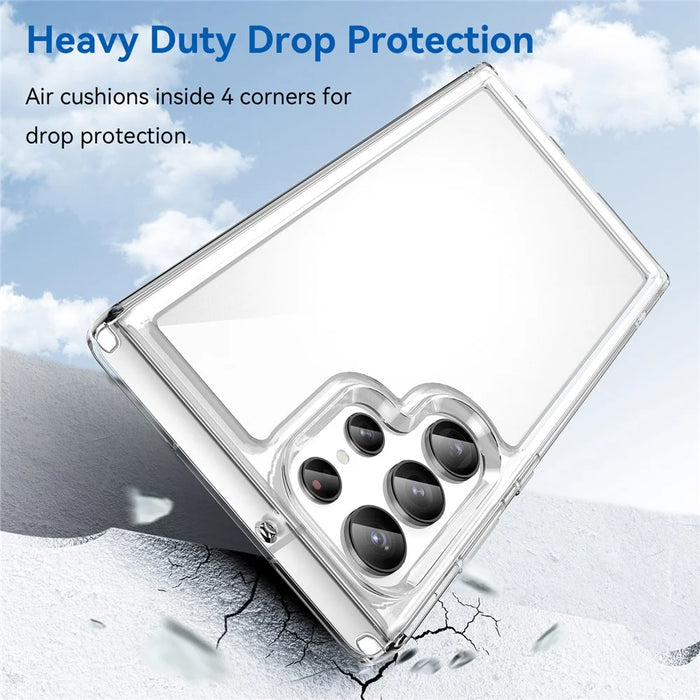 For Samsung Galaxy S22 Ultra 5G Clear Phone Case with Electroplating Buttons (Big Rear Lens Hole) - 3