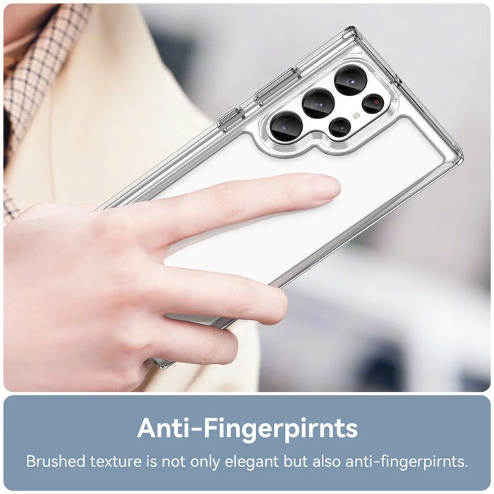 For Samsung Galaxy S22 Ultra 5G Clear Phone Case with Electroplating Buttons (Big Rear Lens Hole) - 5