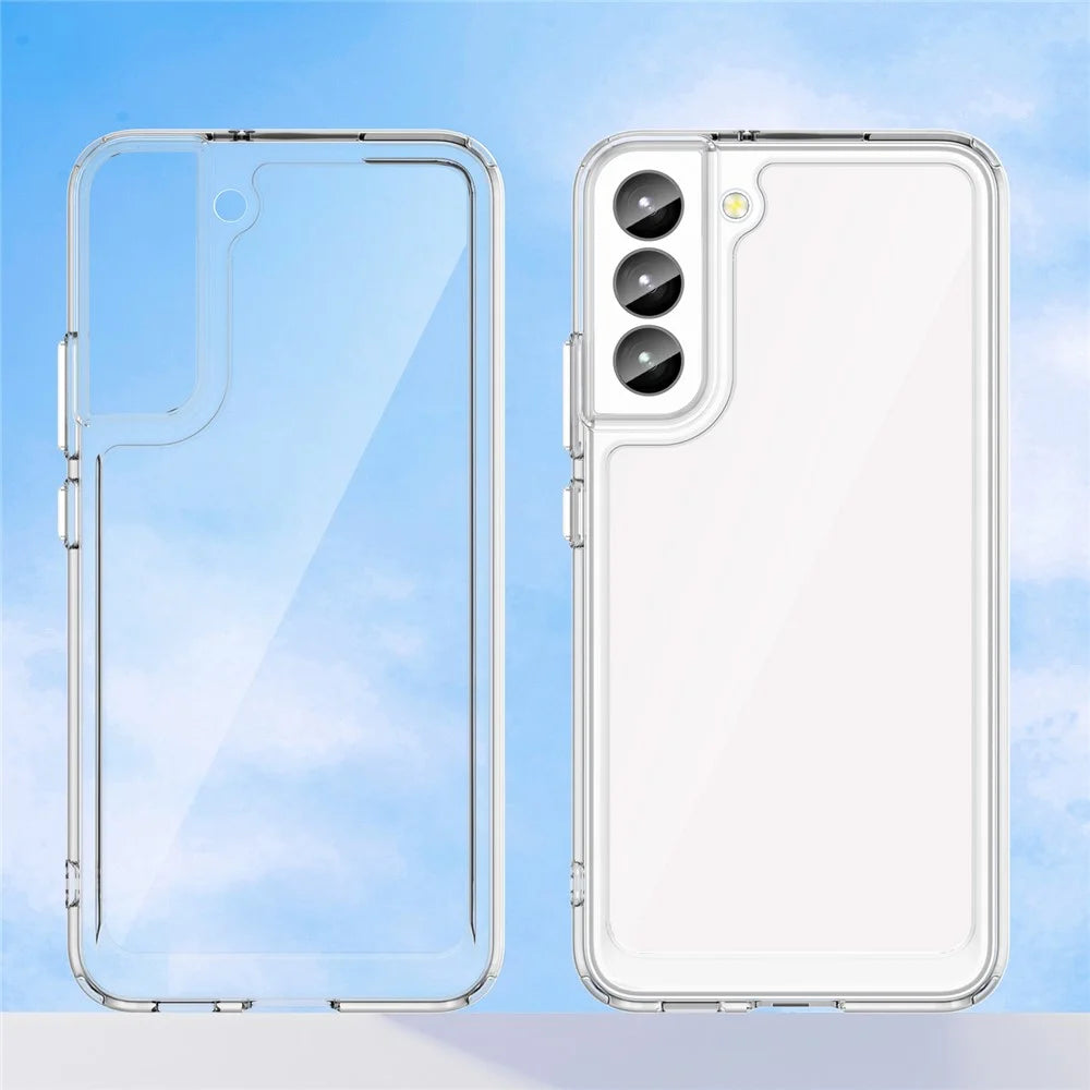 For Samsung Galaxy S22+ 5G Case Electroplating Buttons Transparent Phone Cover (Big Rear Lens Hole) - 2