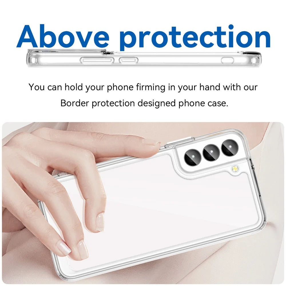 For Samsung Galaxy S22+ 5G Case Electroplating Buttons Transparent Phone Cover (Big Rear Lens Hole) - 4
