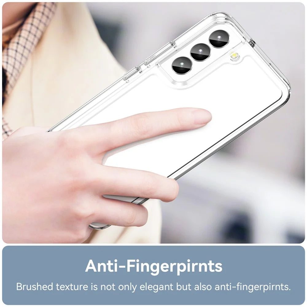 For Samsung Galaxy S22+ 5G Case Electroplating Buttons Transparent Phone Cover (Big Rear Lens Hole) - 5