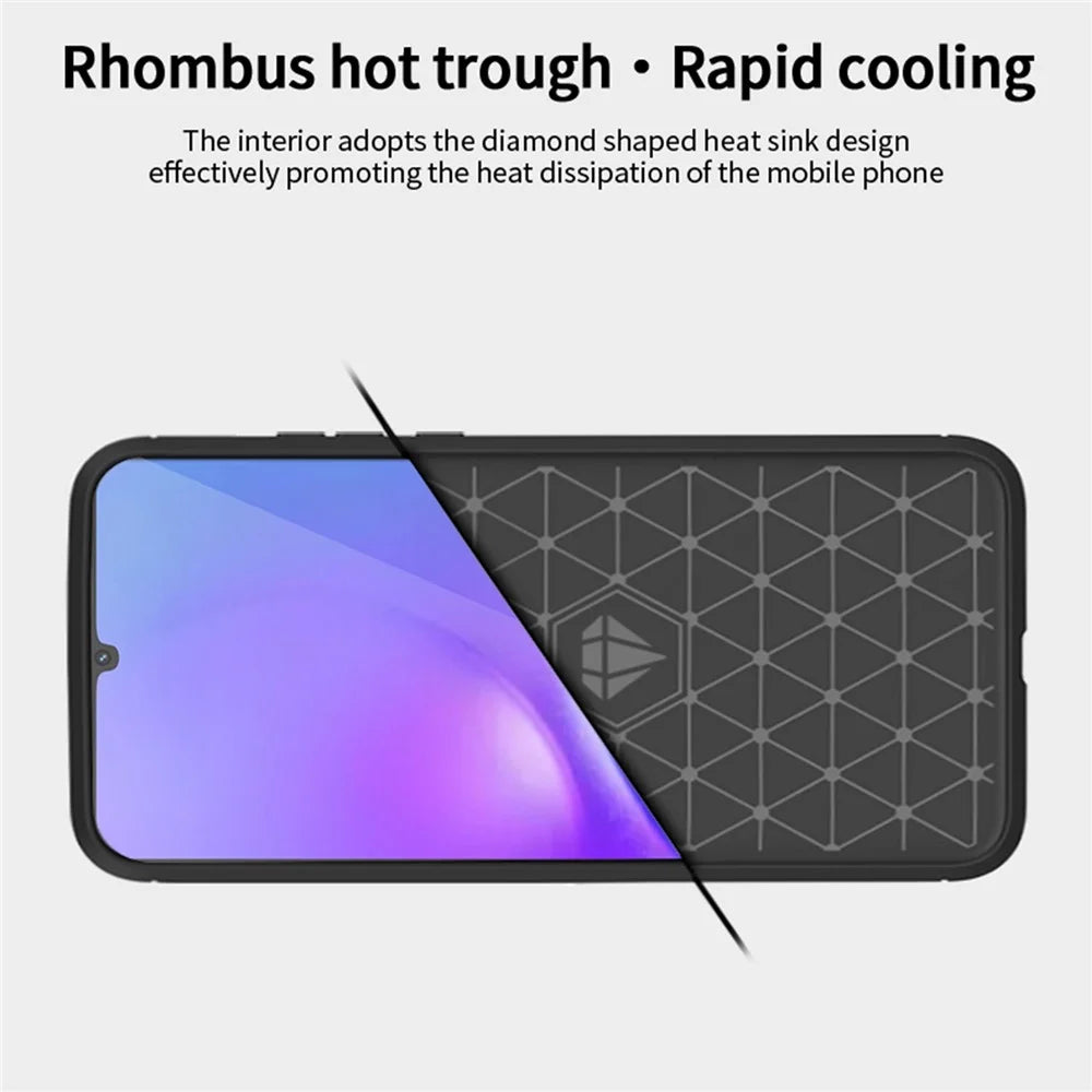 MOFI JK TPU Series-1 For Samsung Galaxy A05 4G TPU Case Carbon Fiber Texture Phone Cover - Black - 6