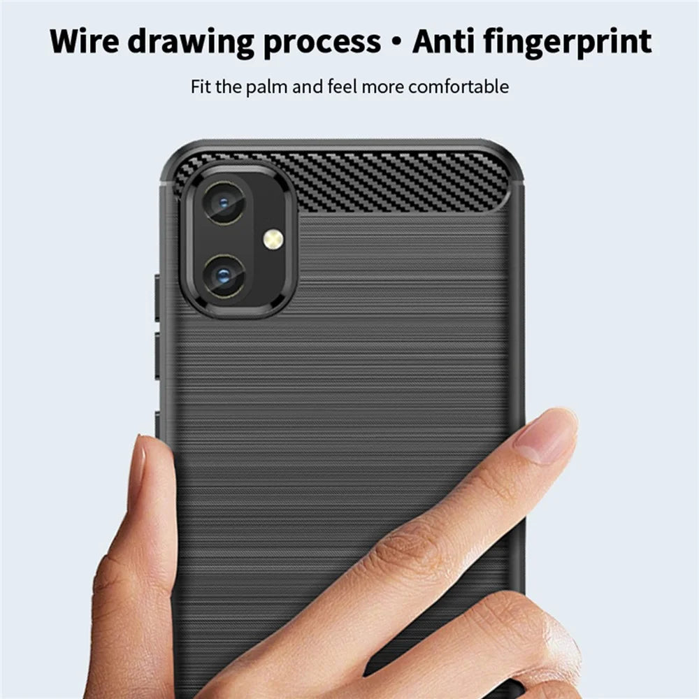 MOFI JK TPU Series-1 For Samsung Galaxy A05 4G TPU Case Carbon Fiber Texture Phone Cover - Black - 7