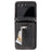 For Samsung Galaxy Z Flip5 5G Case Zipper Pocket Leather Cover with Hand Strap and Shoulder Strap - Black - 7
