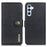 KHAZNEH For Samsung Galaxy A15 4G Case Anti-Scratch Cowhide Texture Leather Stand Phone Cover - Black - 1