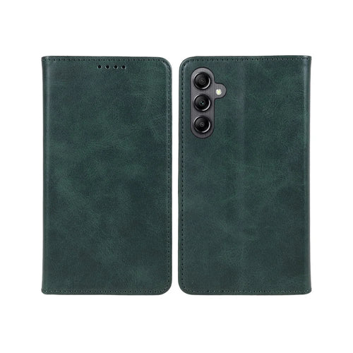 For Samsung Galaxy A15 5G Case Calf Texture Stand Wallet PU Leather Phone Cover - Green - 1