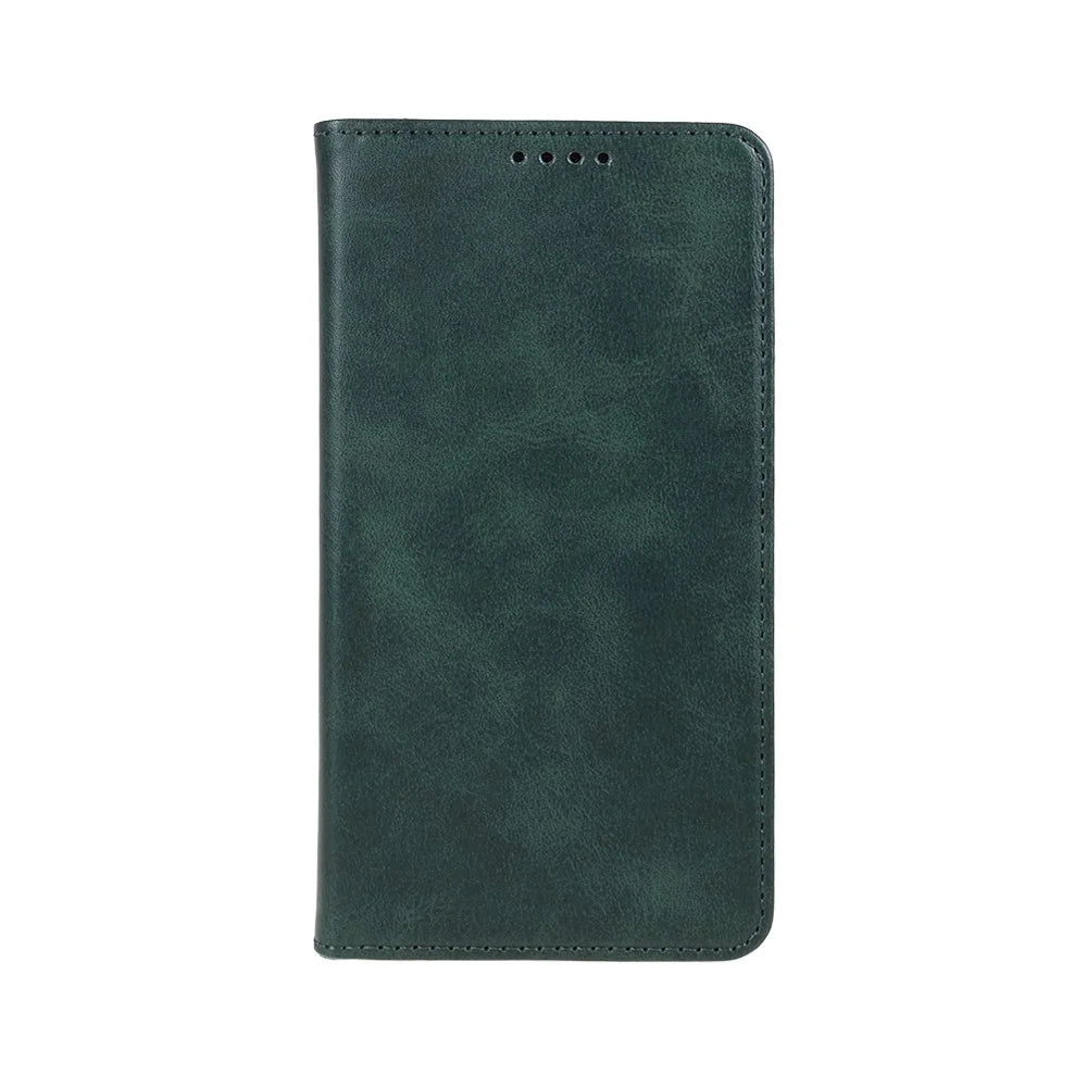 For Samsung Galaxy A15 5G Case Calf Texture Stand Wallet PU Leather Phone Cover - Green - 6