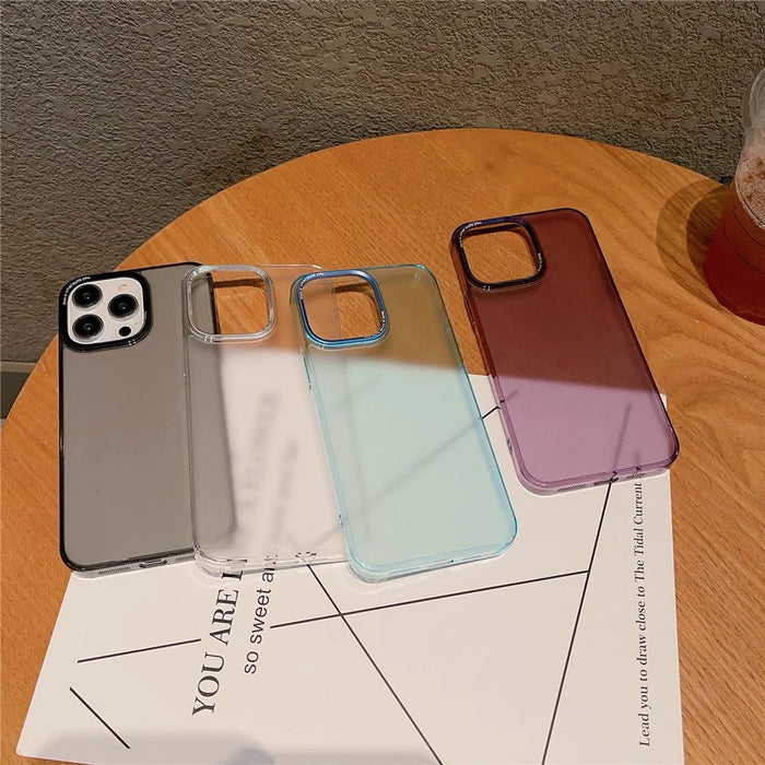 VOERO For iPhone 15 Pro Max Matte Cover PC+Tempered Glass Anti-Slip Phone Case - Transparent - 7
