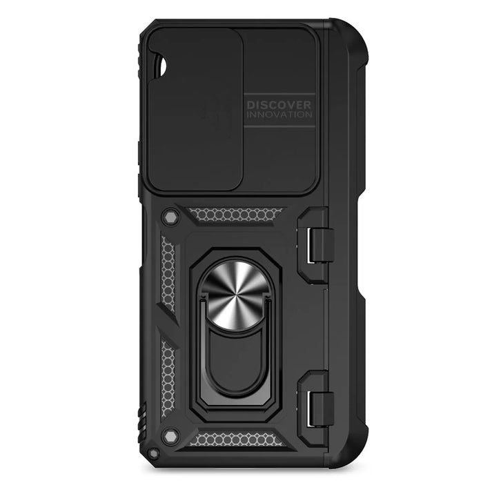 For Samsung Galaxy Z Fold5 5G Case PC+TPU Anti-drop Phone Case with Ring Kickstand - Black - 2