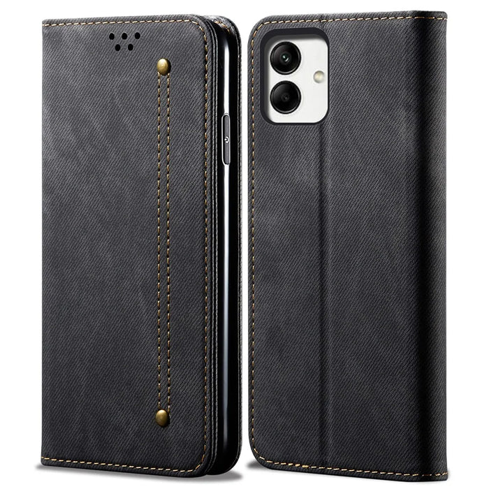 For Samsung Galaxy A05 4G Case Anti-Scratch PU Leather Phone Shell Wallet - Black - 1