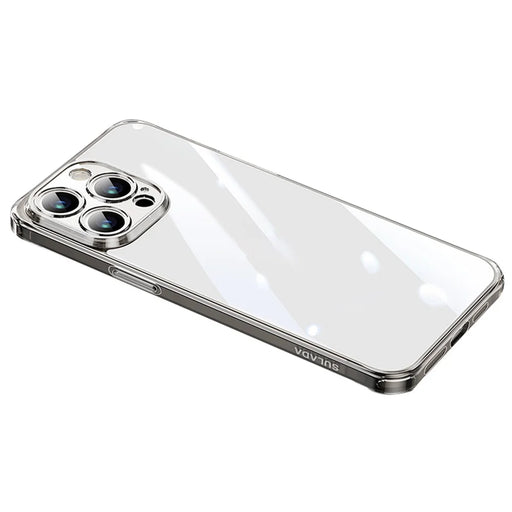 SULADA TPU Frame +Tempered Glass Back Case for iPhone 15 Pro Case Crystal-Clear Phone Cover - Transparent Black - 1
