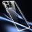 SULADA TPU Frame +Tempered Glass Back Case for iPhone 15 Pro Case Crystal-Clear Phone Cover - Transparent Black - 7