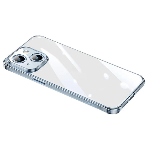 SULADA Ultra Clear Phone Cover for iPhone 15 Case TPU +Tempered Glass Slim Phone Case - Transparent Blue - 1