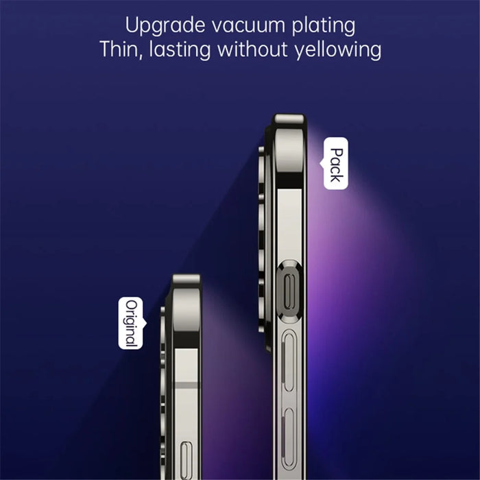 SULADA For iPhone 15 Magnetic Case Compatible with MagSafe Tempered Glass+TPU Phone Cover - Silver - 2