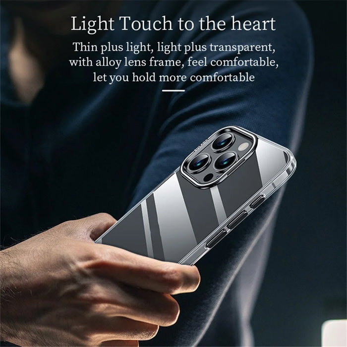 SULADA For iPhone 15 Pro Case Camera Kickstand Clear TPU+PC Phone Cover - Silver - 5