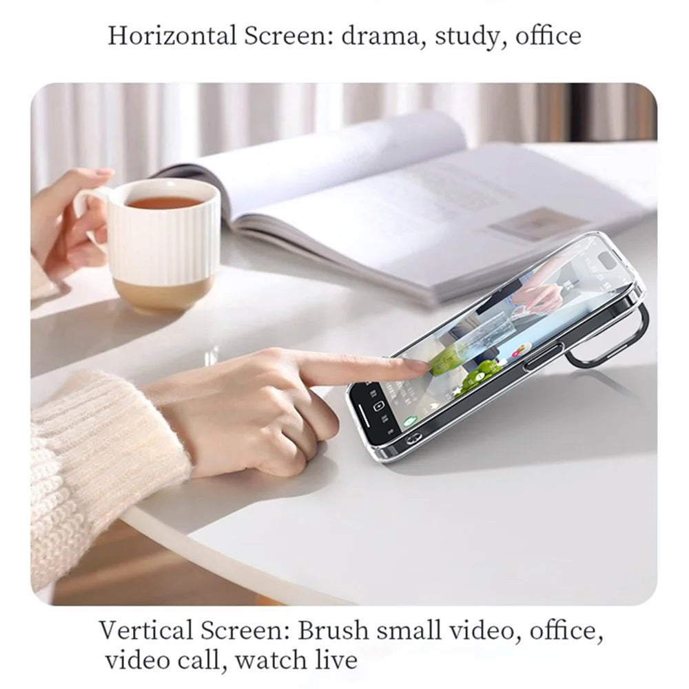SULADA For iPhone 15 Pro Max Case Camera Kickstand Clear TPU+PC Anti-drop Phone Cover - Dark Purple - 3
