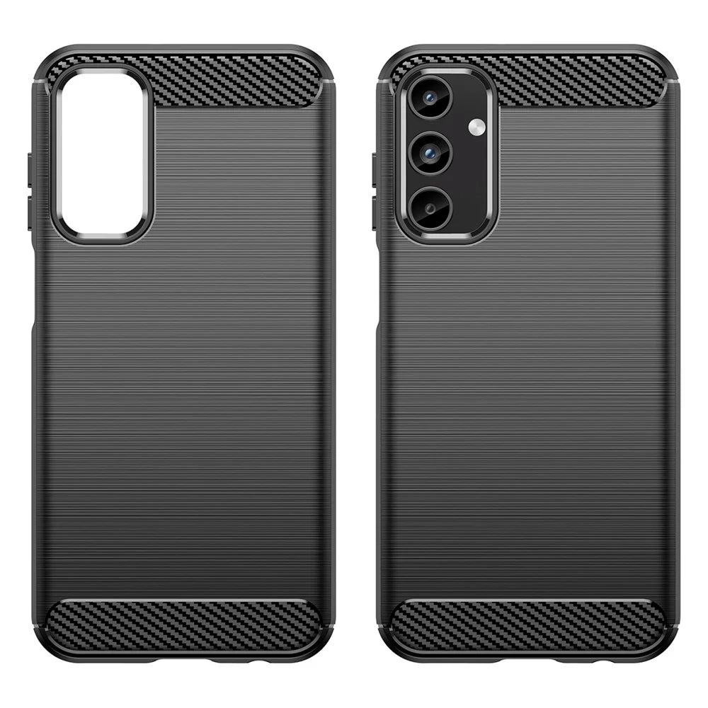 For Samsung Galaxy A15 5G Case Soft TPU Carbon Fiber Texture Phone Cover - Black - 7