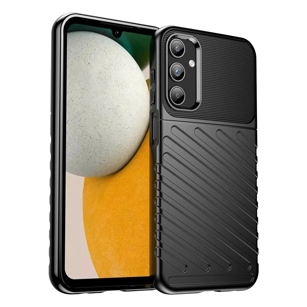 Thunder Series For Samsung Galaxy A15 5G Case Thicken TPU Cell Phone Cover Protective Shell - Black - 1