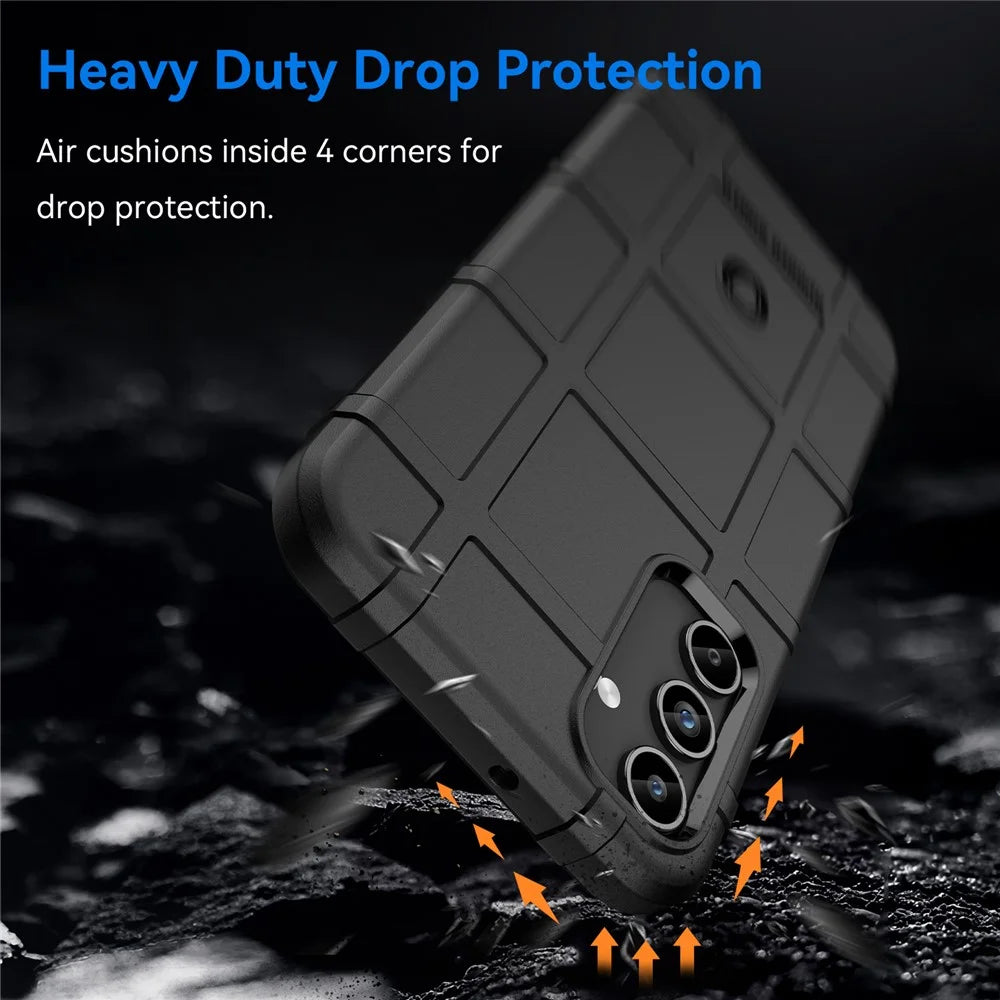 For Samsung Galaxy A15 5G Case Square Grid Texture TPU Shell Phone Cover - Black - 2