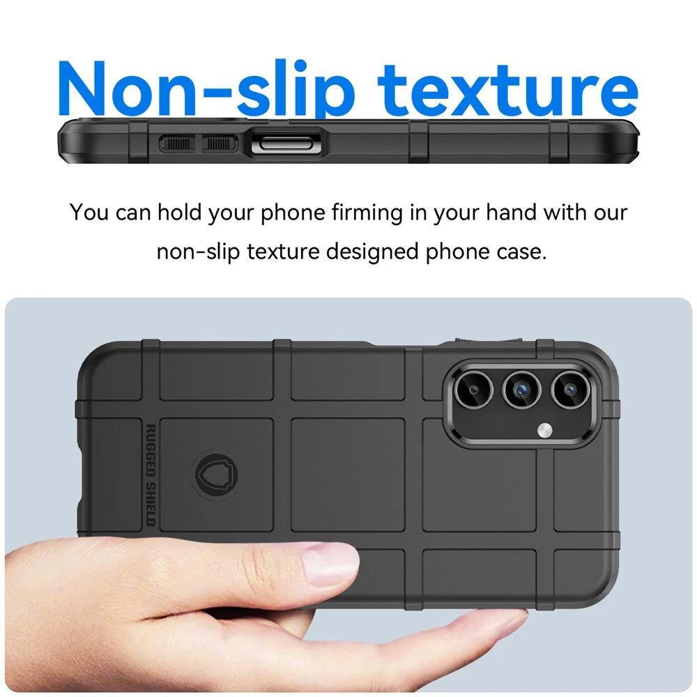 For Samsung Galaxy A15 5G Case Square Grid Texture TPU Shell Phone Cover - Black - 3