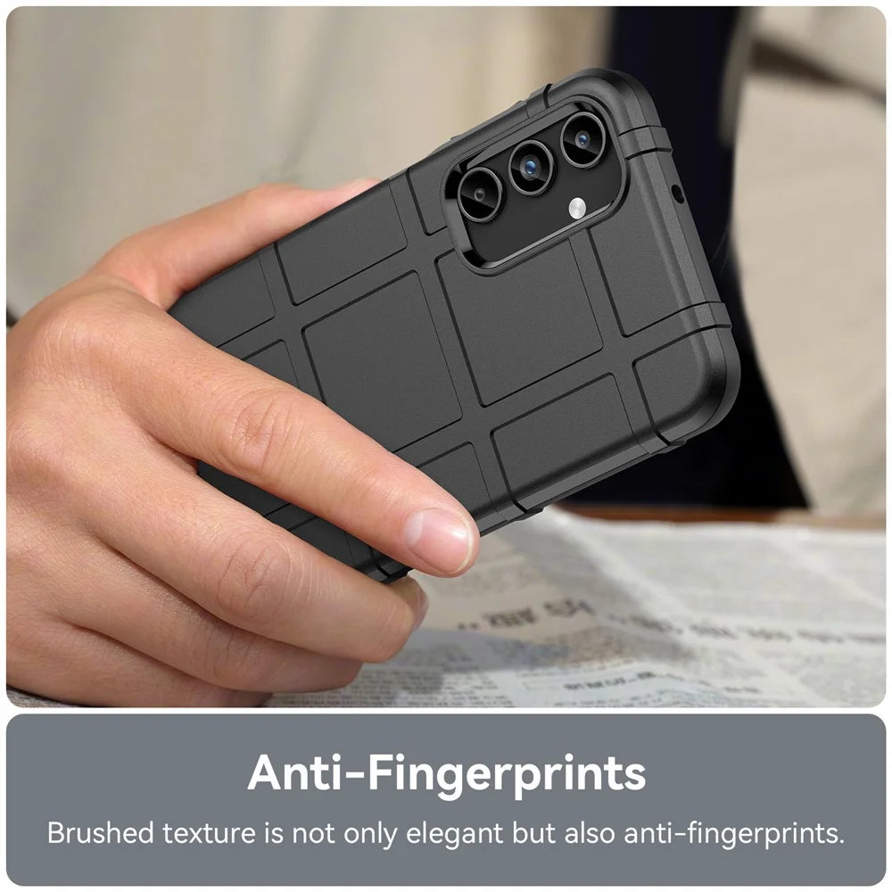 For Samsung Galaxy A15 5G Case Square Grid Texture TPU Shell Phone Cover - Black - 4