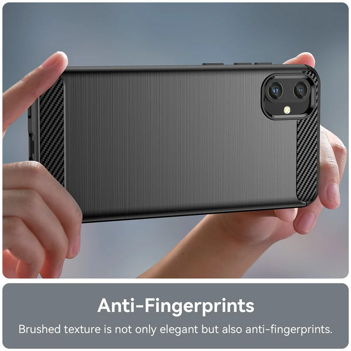 For Samsung Galaxy A05 4G Case Anti-Scratch Cover TPU Carbon Fiber Texture Phone Shell - Black - 4