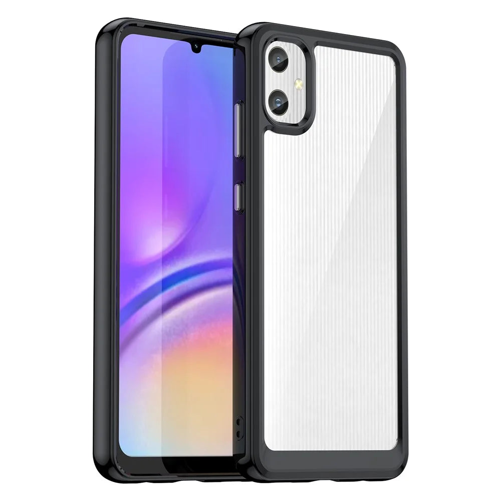 For Samsung Galaxy A05 4G Case Anti-scratch TPU + Acrylic Phone Cover - Black - 1