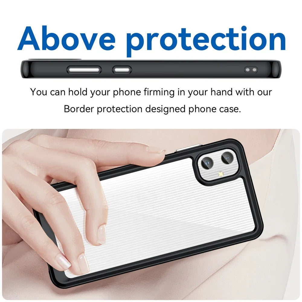 For Samsung Galaxy A05 4G Case Anti-scratch TPU + Acrylic Phone Cover - Black - 3