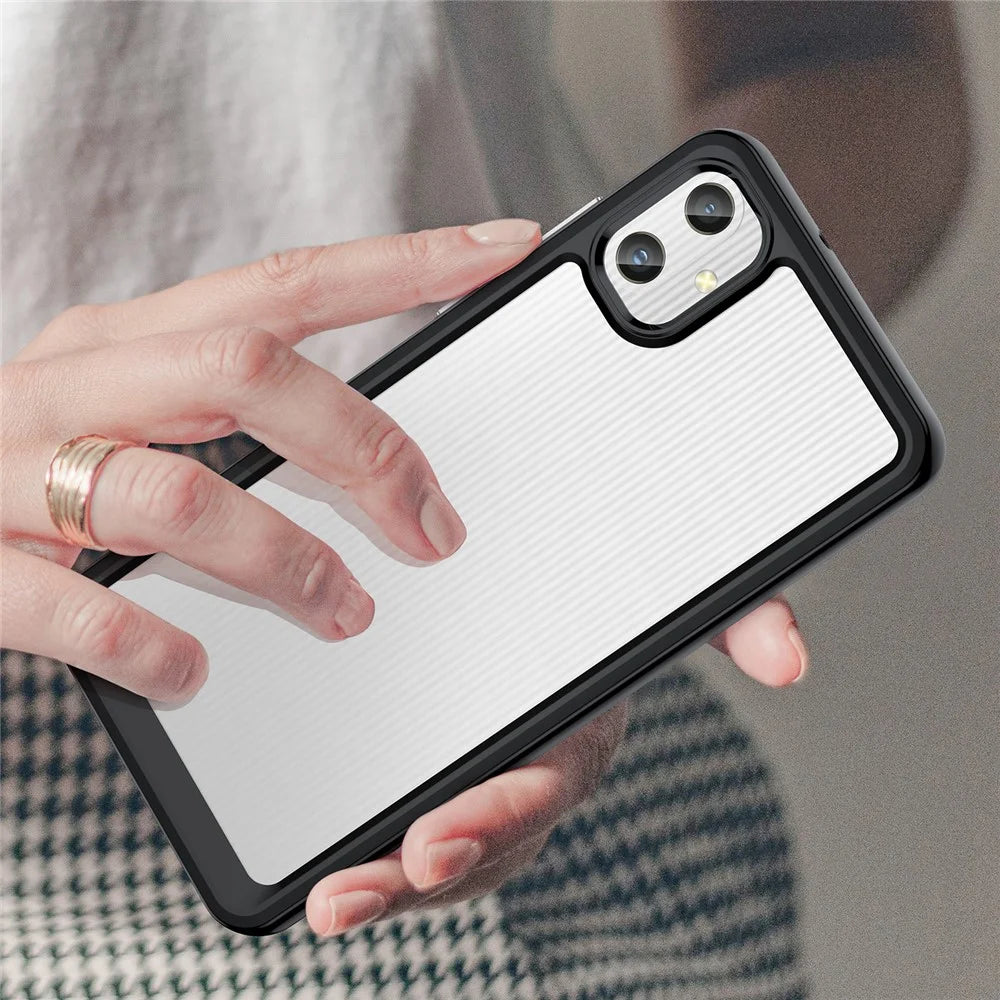 For Samsung Galaxy A05 4G Case Anti-scratch TPU + Acrylic Phone Cover - Black - 6