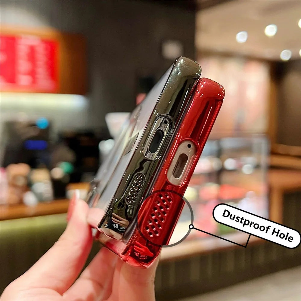 For Samsung Galaxy S22 5G Case Built-in Lens Film TPU Magnetic Phone Cover - Red - 5