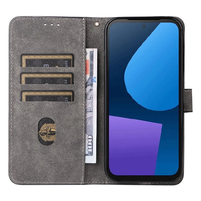 For Fairphone 5 Phone Case RFID Blocking Stand Phone Wallet Cover with Strap - Black - 2