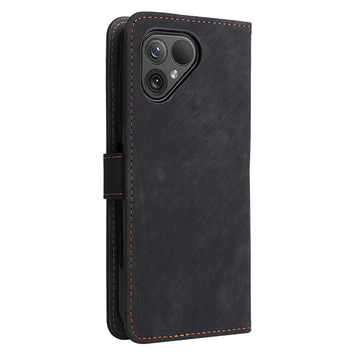 For Fairphone 5 Phone Case RFID Blocking Stand Phone Wallet Cover with Strap - Black - 7