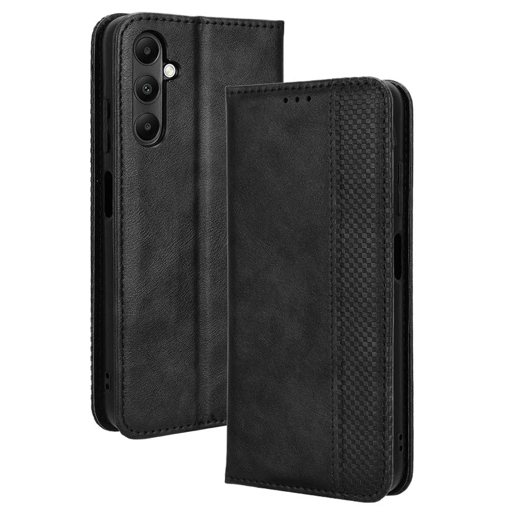 For Samsung Galaxy A05s 4G / M14 4G Leather Case Wallet Stand Mobile Phone Cover - Black - 1