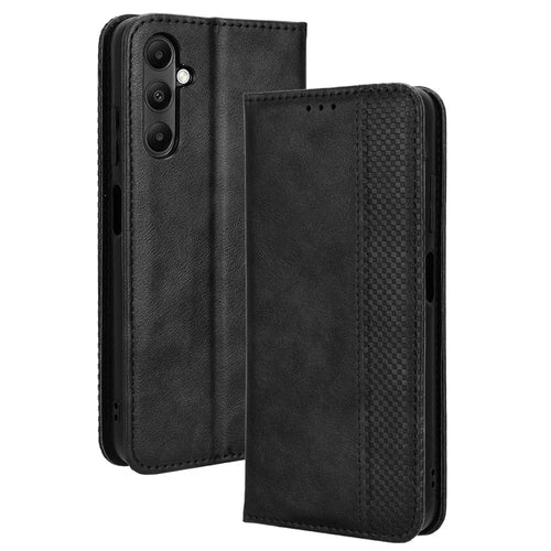 For Samsung Galaxy A05s 4G / M14 4G Leather Case Wallet Stand Mobile Phone Cover - Black - 1