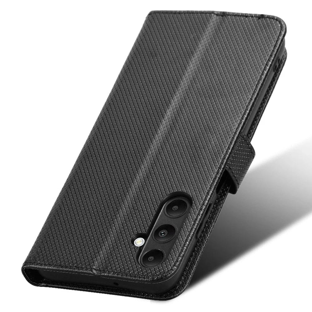For Samsung Galaxy A05s 4G / M14 4G Case Stand Wallet Phone Leather Cover - Black - 4