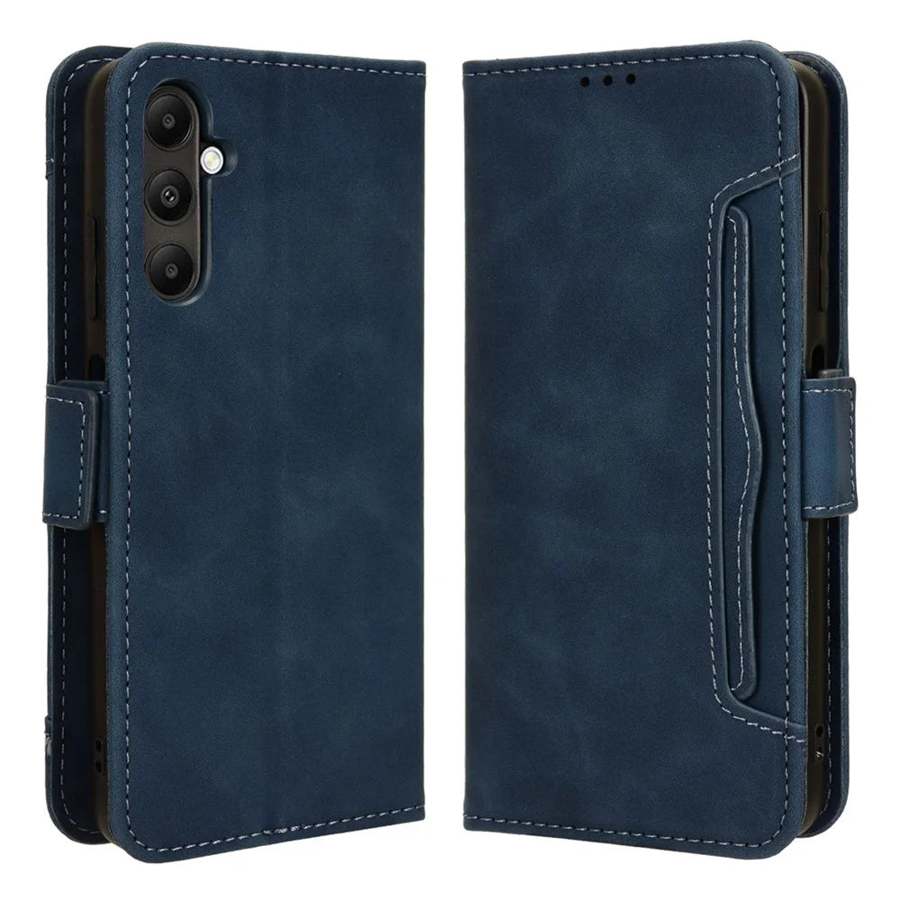 For Samsung Galaxy A05s 4G / M14 4G Case PU Leather Wallet Phone Cover with Card Slots - Blue - 1
