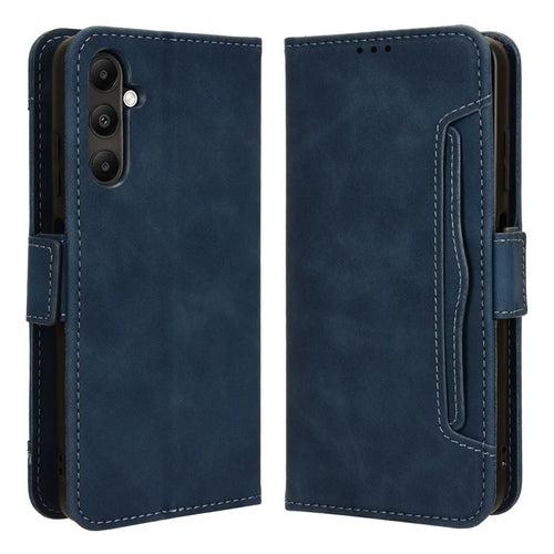 For Samsung Galaxy A05s 4G / M14 4G Case PU Leather Wallet Phone Cover with Card Slots - Blue - 1