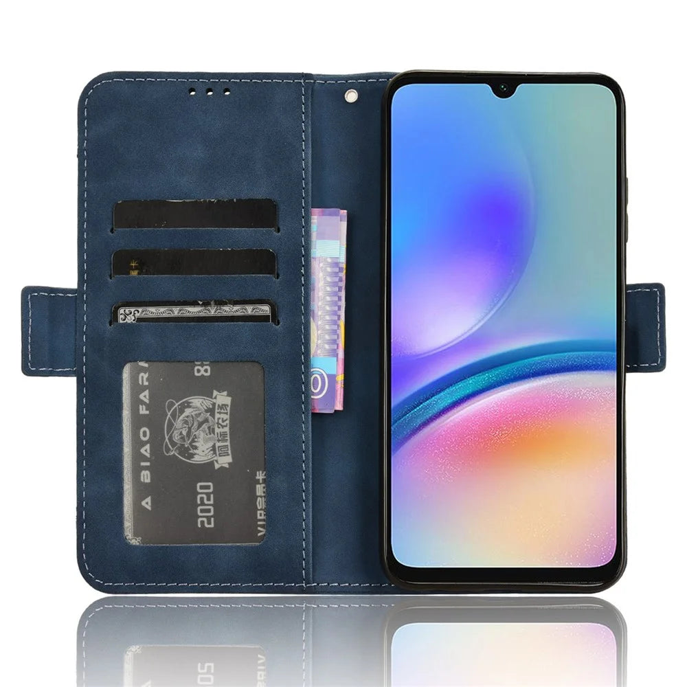 For Samsung Galaxy A05s 4G / M14 4G Case PU Leather Wallet Phone Cover with Card Slots - Blue - 3